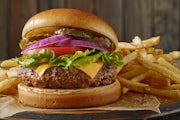 Order All American Cheeseburger food online from Logan's Roadhouse store, Wichita on bringmethat.com