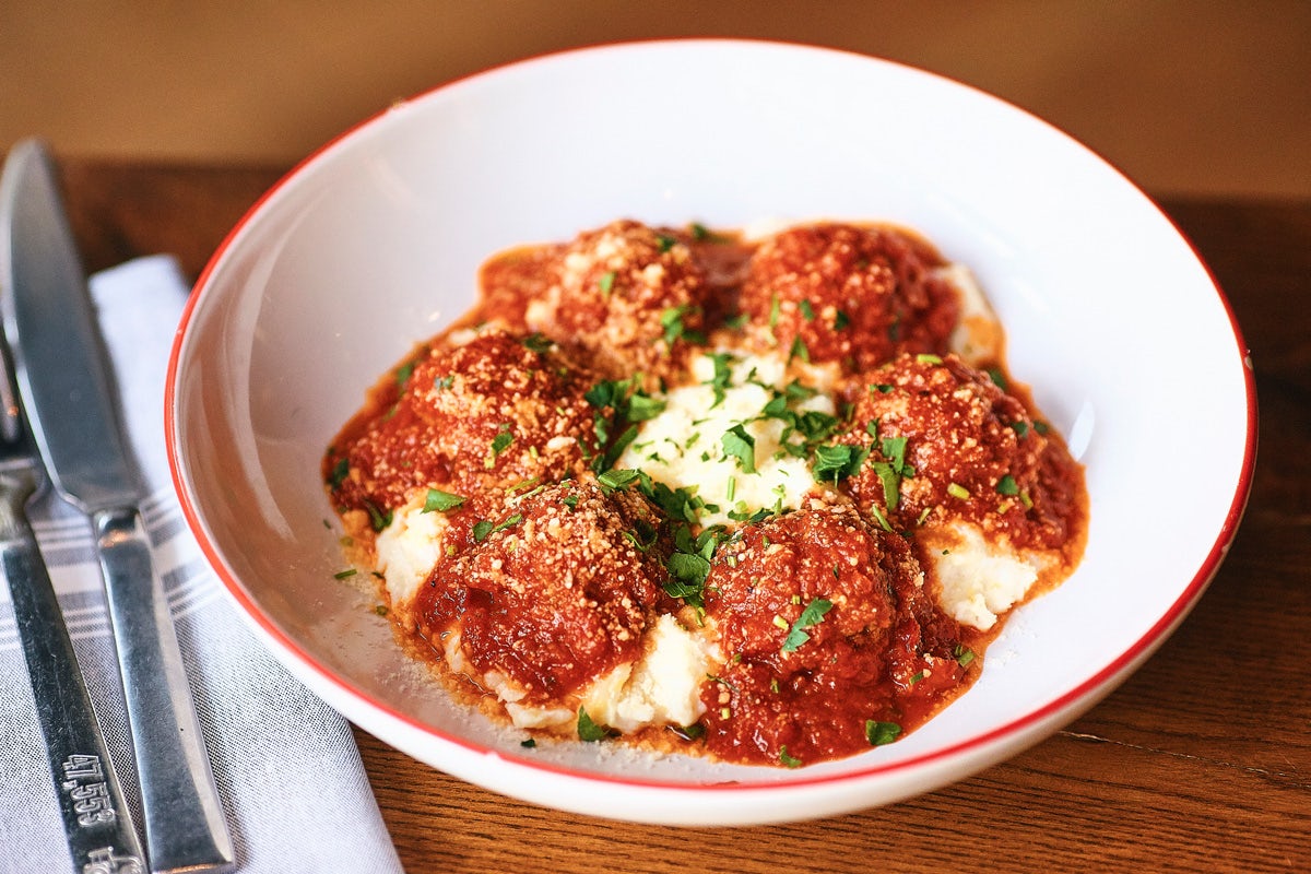 Beef & Pork Meatballs with Grits