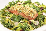 Order Almond-Crusted Salmon Salad food online from The Cheesecake Factory store, Columbus on bringmethat.com