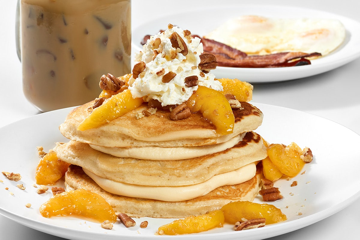 Peaches & Bourbon Cream Pancakes
