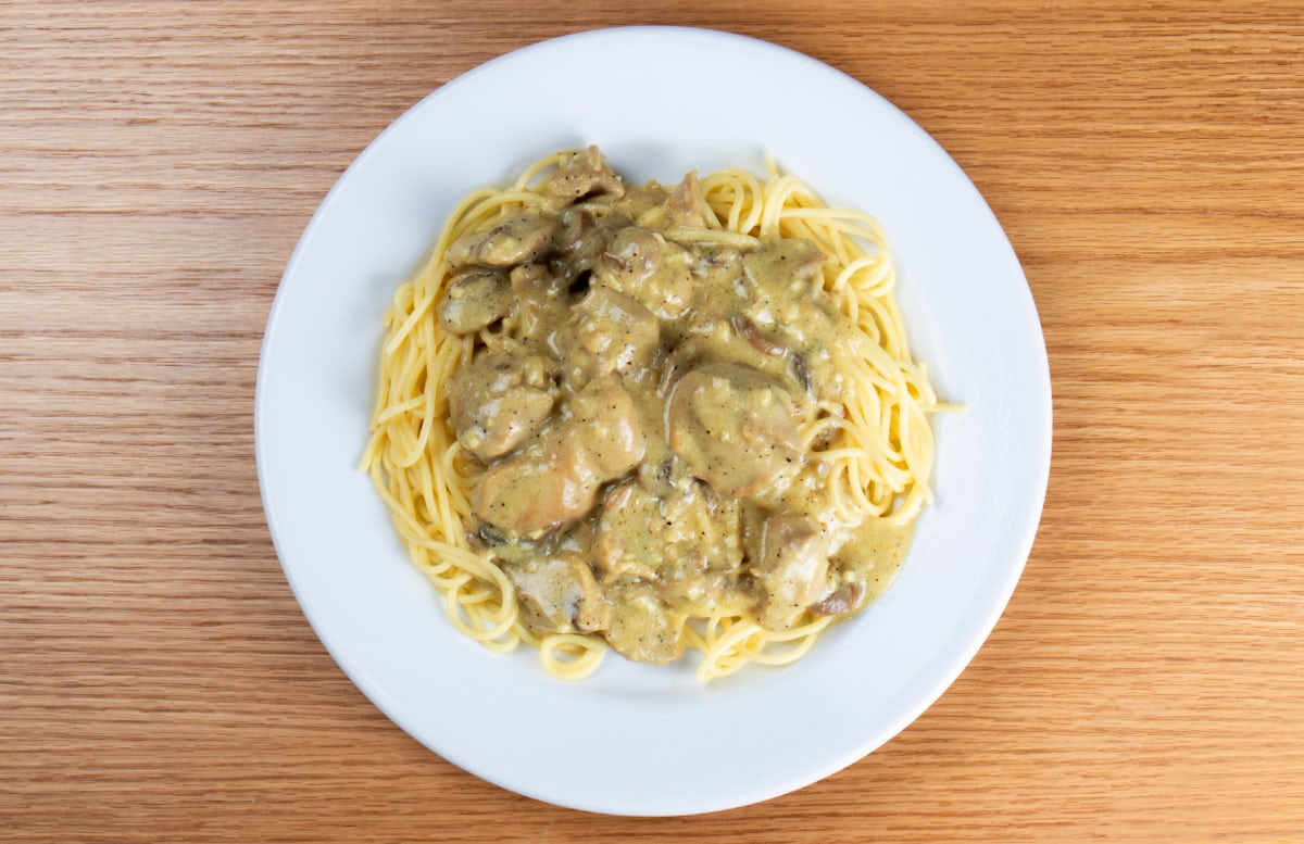 Garlic Parmesan Chicken on Pasta