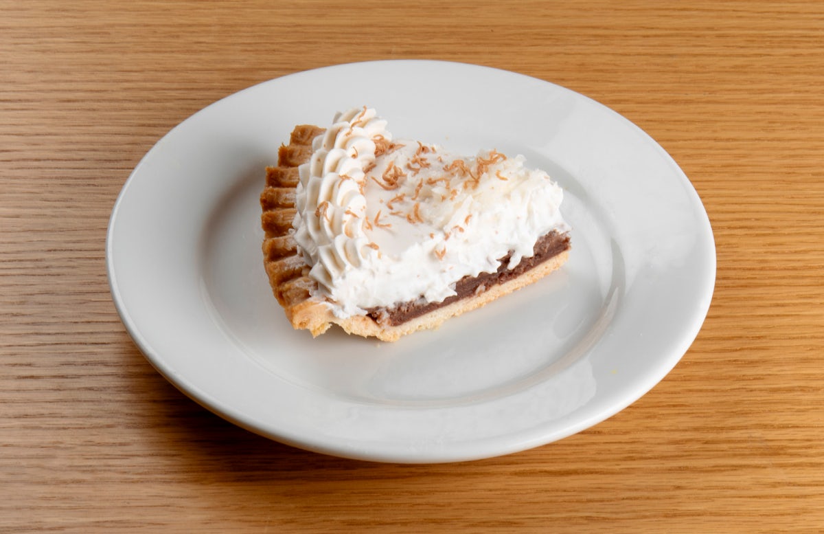 Slice of Chocolate Haupia Cream Pie