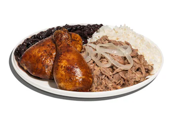 1/4 Chicken & Pork Duo Platter - Rice & Beans