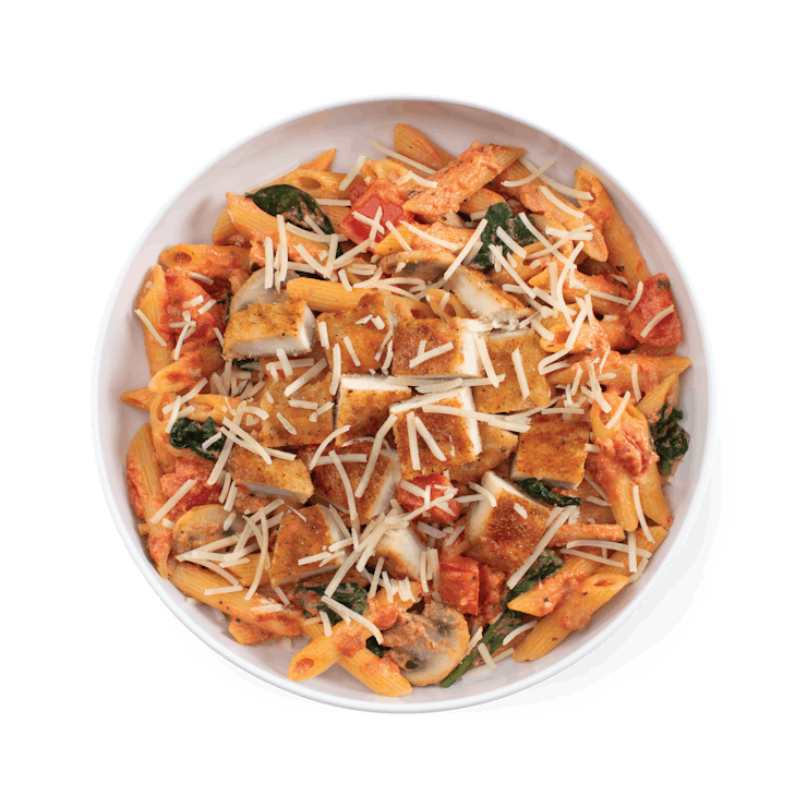 Penne Rosa with Parmesan-Crusted Chicken