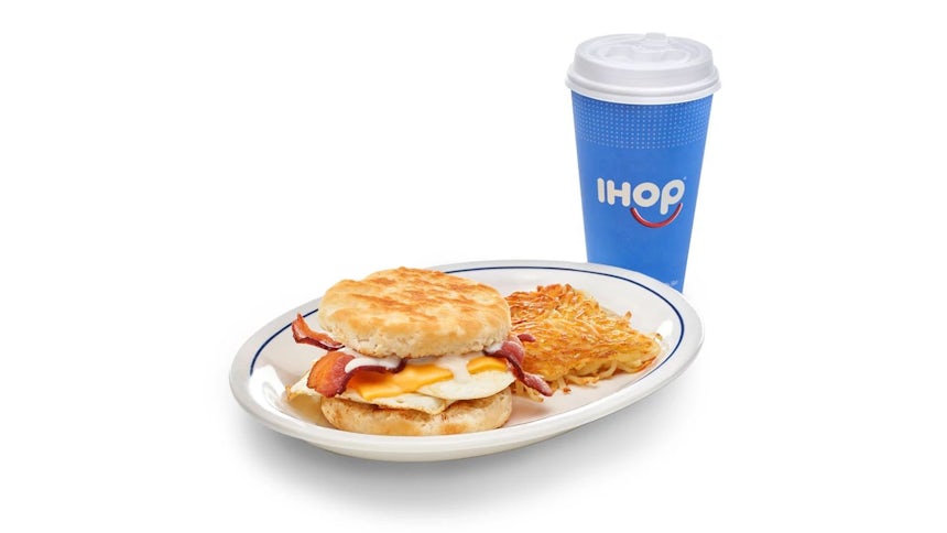 New Breakfast Biscuit Sandwich with a Side & Coffee or Soda Image
