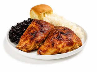 ½ Chicken Platter (white meat) – Rice & Beans - 105g of Protein