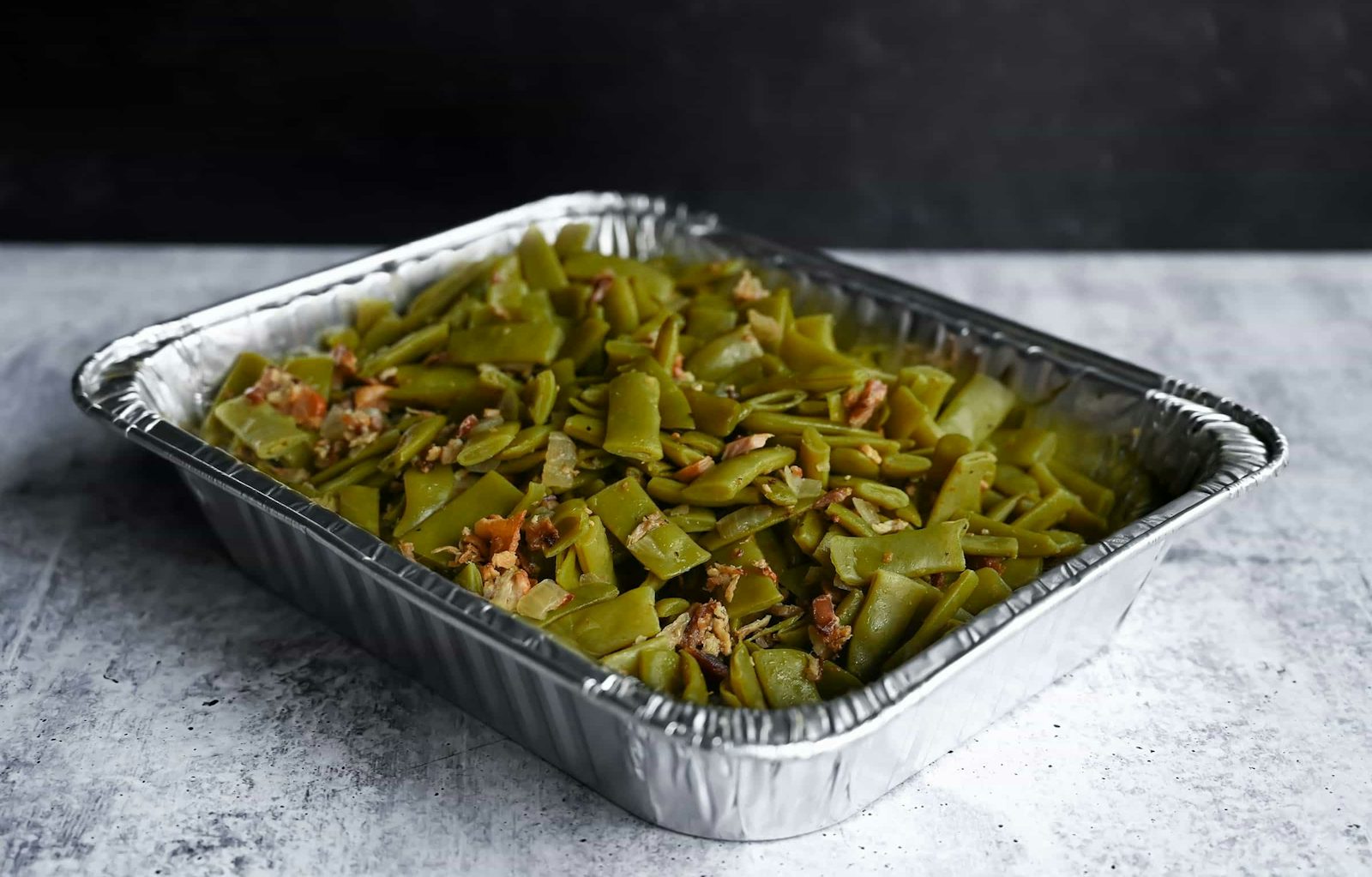 Pan of Green Beans with Bacon