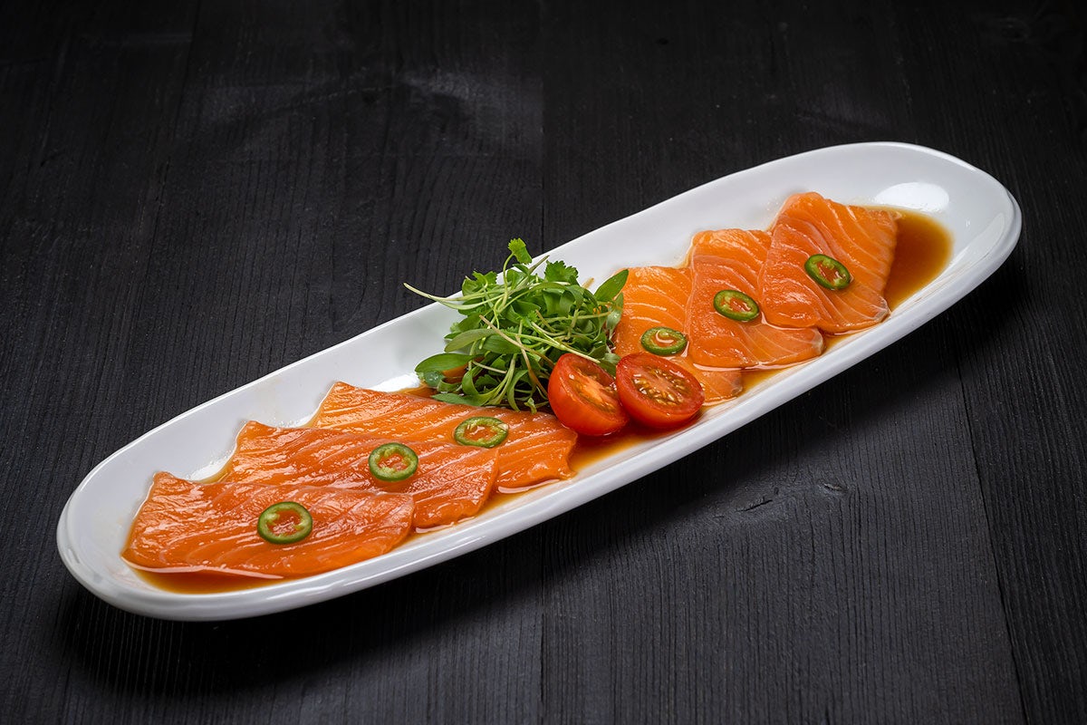 Click to expand image of Salmon Jalapeno Sashimi with Yuzu Soy Sauce*