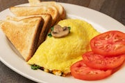 Order Spinach, Mushroom, Bacon and Cheese Omelette food online from The Cheesecake Factory store, Columbus on bringmethat.com