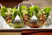 Order Asian Chicken Lettuce Wrap Tacos food online from The Cheesecake Factory store, Columbus on bringmethat.com