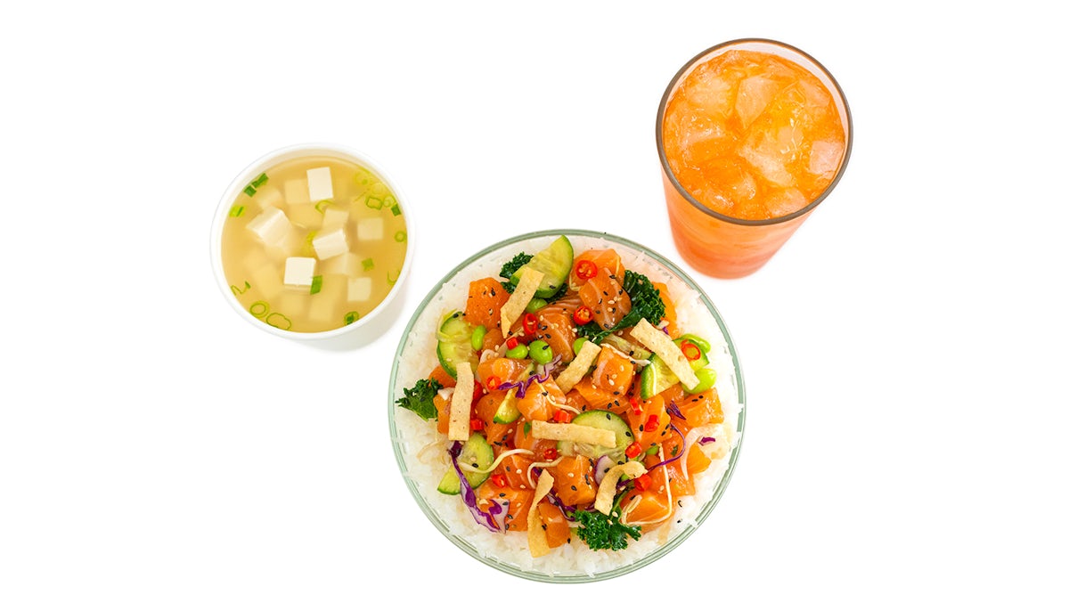 Poke Your Way Combo - Large (Drink + Miso Soup or Kettle Chips)