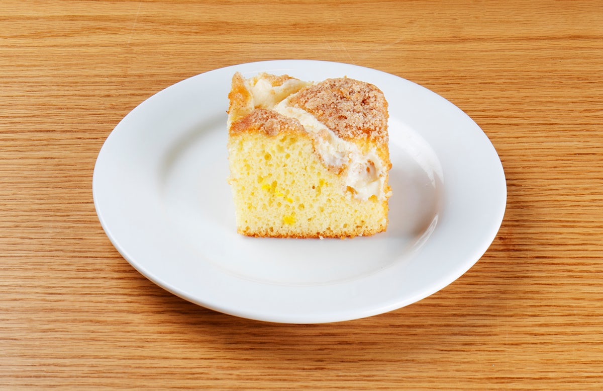 Lemon Cream Cheese Coffee Cake Square