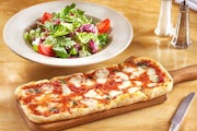 Order Margherita Flatbread Pizza food online from The Cheesecake Factory store, Columbus on bringmethat.com