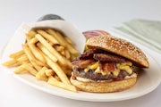 Order Bacon-Bacon Cheeseburger food online from The Cheesecake Factory store, Columbus on bringmethat.com